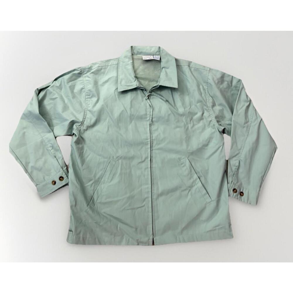Haband 'Casual Joe' Men's M Green Blue Zippered Jacket Retro Style (A29)